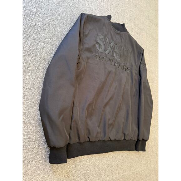 Strata Mens Extra Small Black Graphic Bomber Jacket - Picture 13 of 13